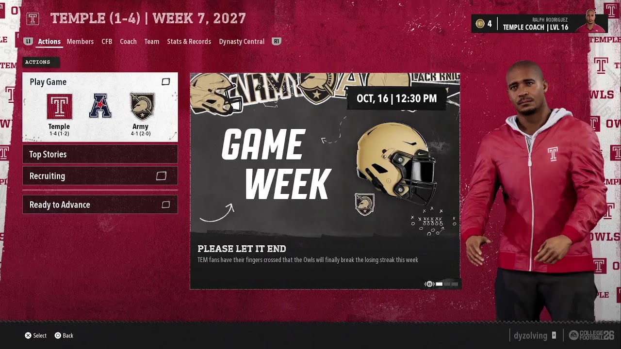 CFB 26 Supreme Dynasty S3W7 (Temple) Vs Army