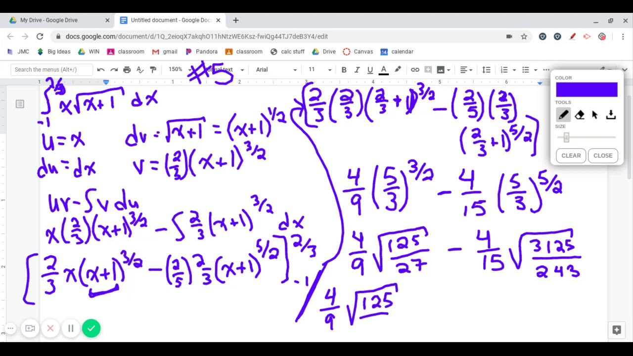 Integration By Parts Practice 5 Solution YouTube