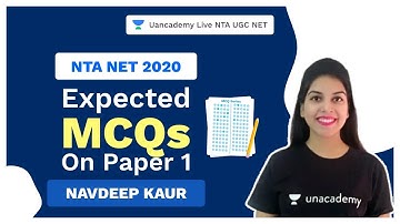 NTA UGC NET|Expected MCQs on paper 1| NTA NET 2020| Navdeep| Unacademy Live