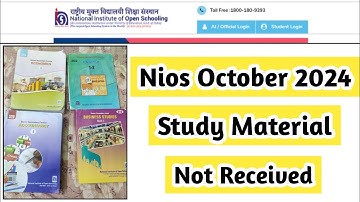 Nios October 2024 Study Material Not Received | Task Is Helping (NIOS) #nios #books#material #status