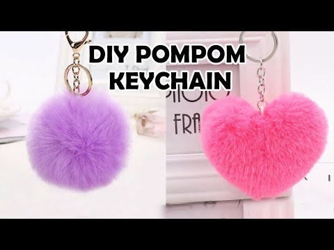 3 DIY: HOW TO MAKE PLUSH POMPOM KEY CHAIN + UNICORN AND HEART POMPOM 