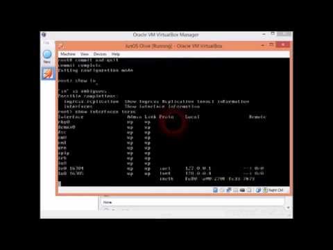 JunOS Olive12.1R1.9 installation in Oracle Virtual Box.