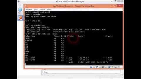 JunOS Olive12.1R1.9 installation in Oracle Virtual Box.