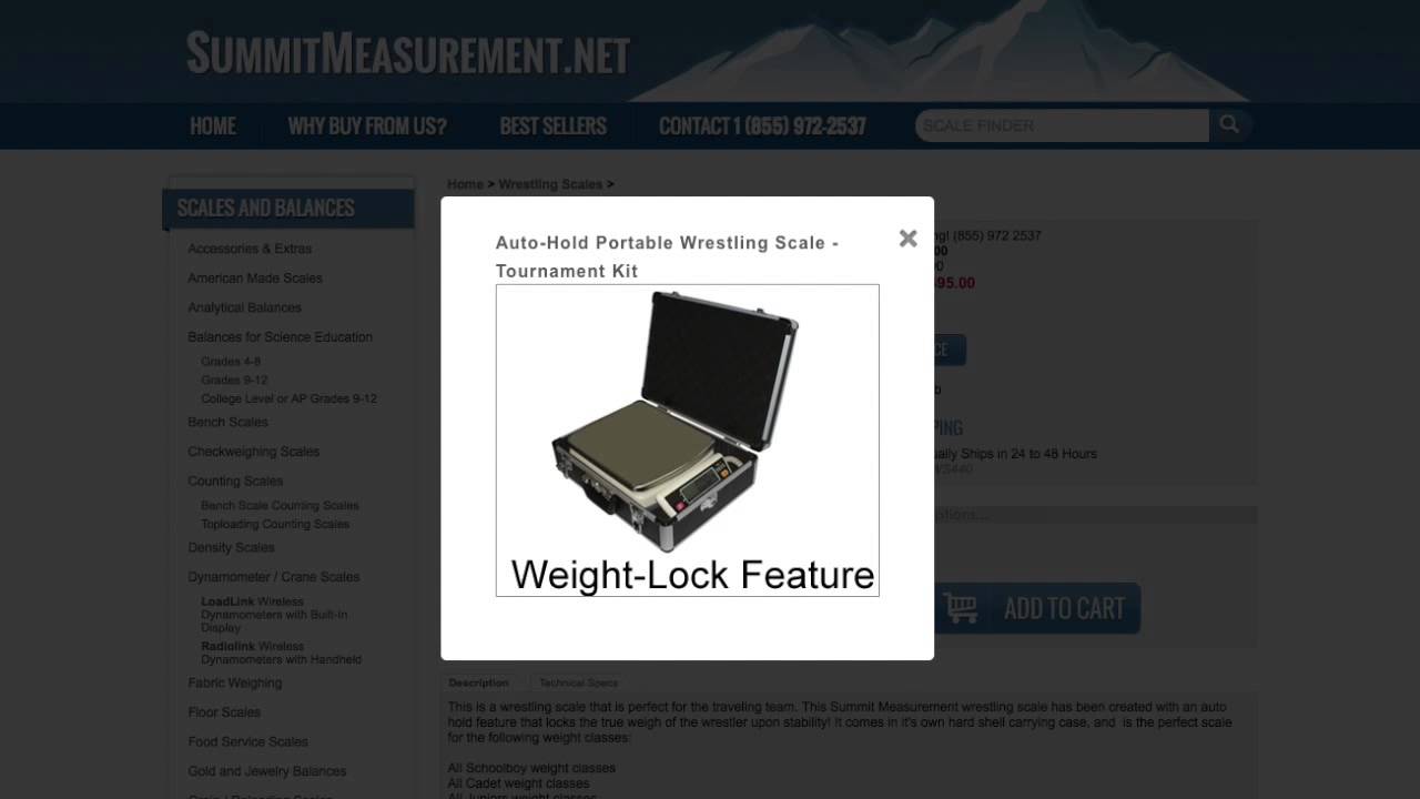 Auto-Hold Wrestling Scale w/ Pillar from summit Measurement