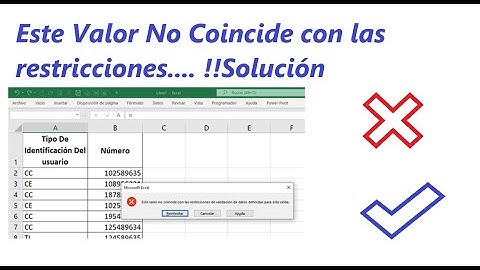 Este Valor no coincide con las restricciones de validación de datos definidas para esta ce. Solución