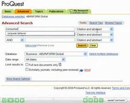 Finding Articles w/ Hypothesis Testing in ABI/Inform (audio)