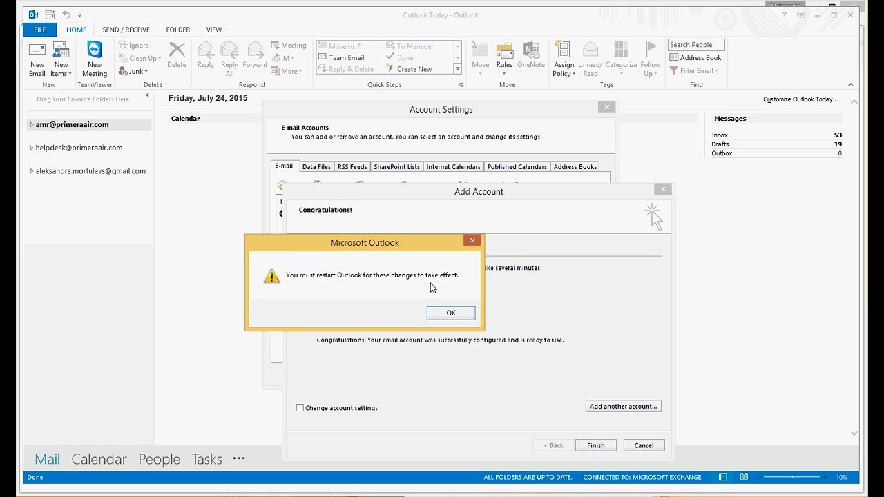 outlook 365 not working with yahoo mail