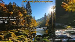 AVIF image compression quality vs. size comparison
