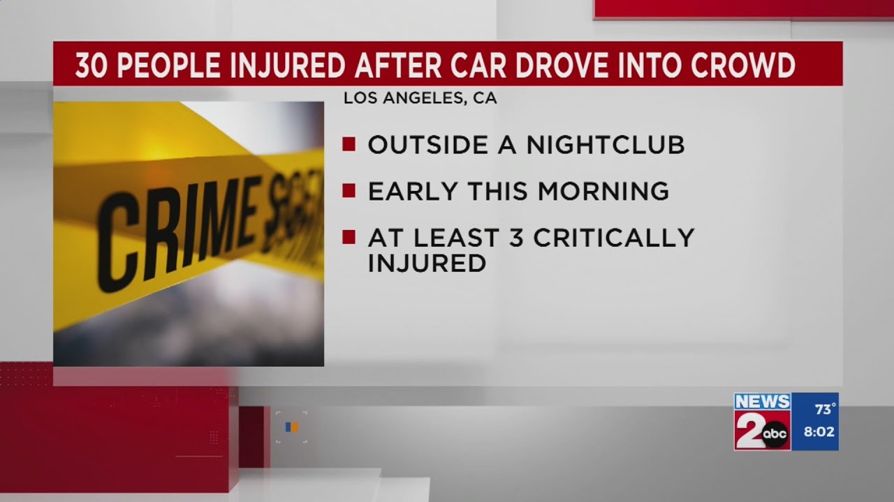30 people injured after car drives into crowd in Los Angeles - YouTube