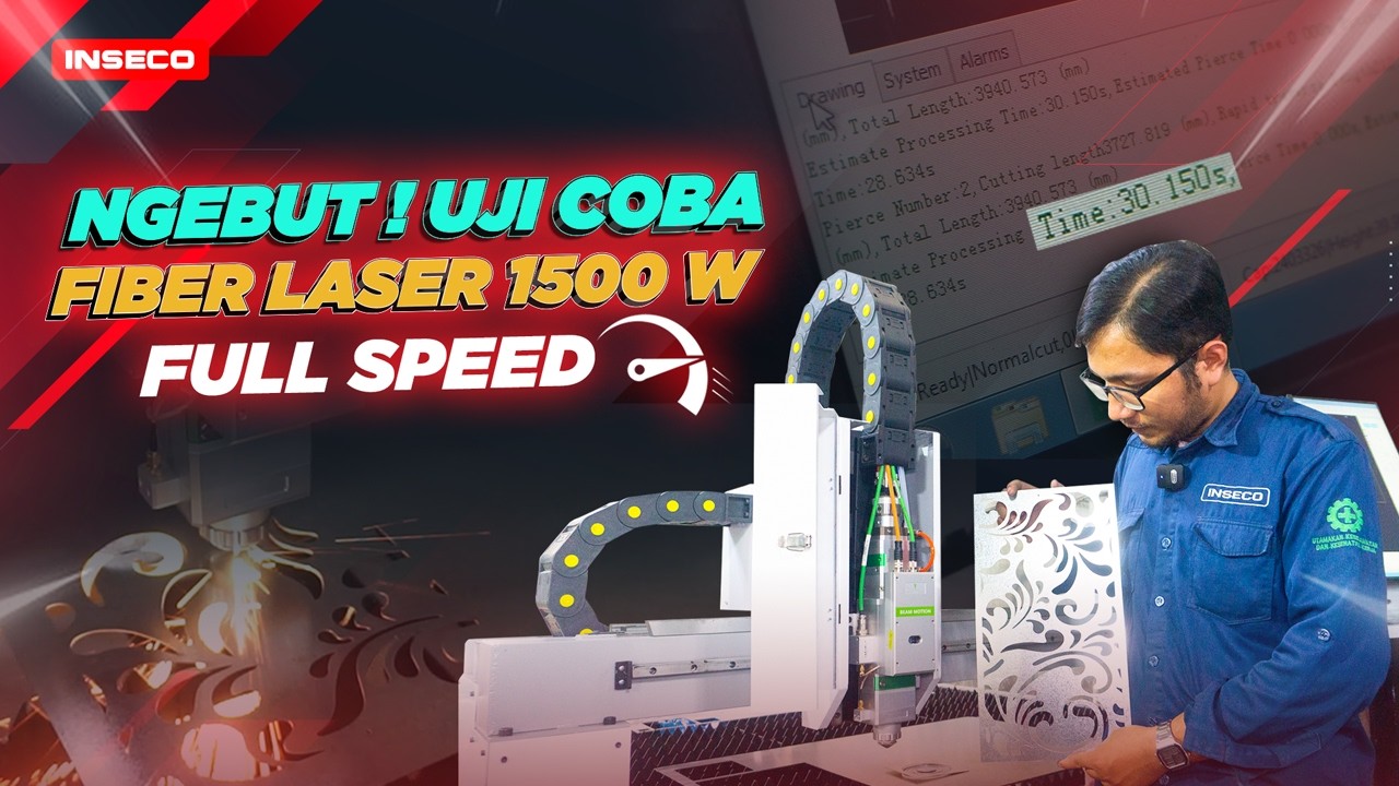 Potong Metal Secepat Kilat ⚡Tes Kecepatan Gila! Fiber Laser 1,5 kW Auto Focus INSECO