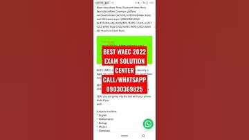 WAEC 2022 Expo | 2022/2023 WAEC Questions And Answers