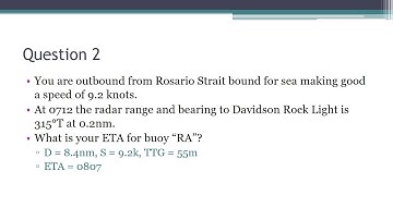 Chart Navigation - Estimated Time of Arrival