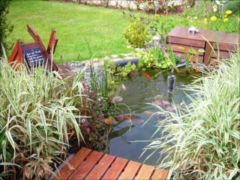 Mon bassin de jardin préformé, poissons rouges, aménagement déco ...