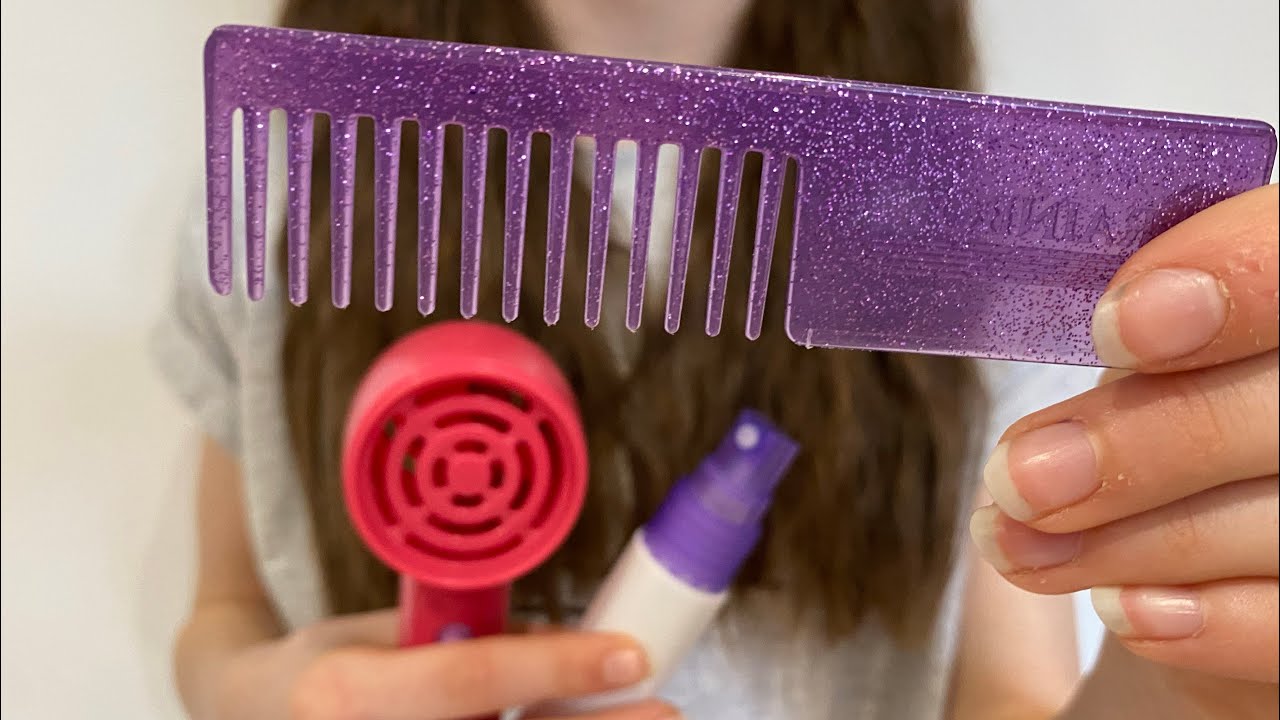 ASMR Styling your hair + bangs | hair brushing | lo-fi | hair straightening | blow dryer