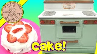 1950's Little Lady Kids Toy Electric Oven - Double Layered Strawberry Cake!