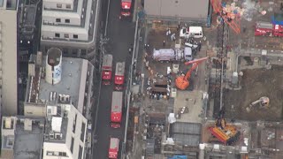 土砂崩落で作業員生き埋め 意識不明か、横浜駅近く