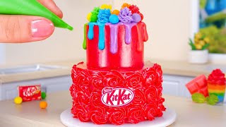 satisfying miniature kitkat cake decorating awesome miniature rainbow melt chocolate cake