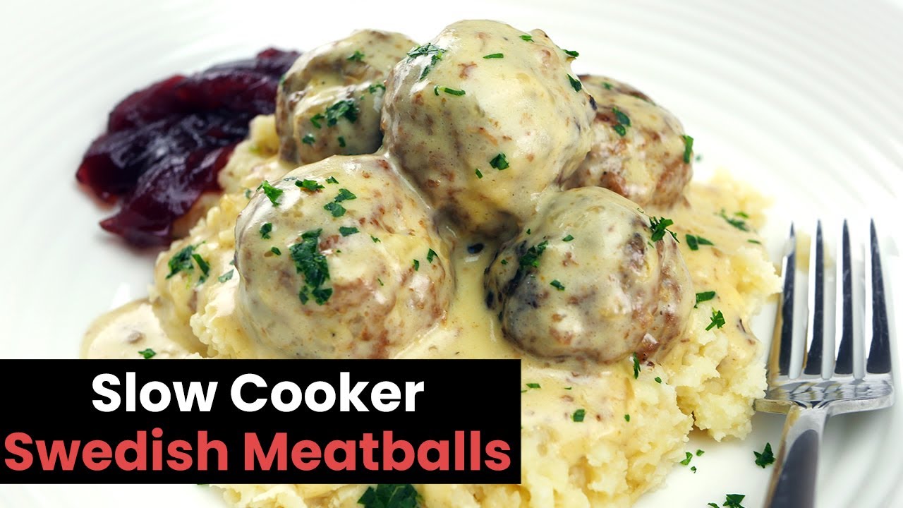 Creamy Slow Cooker Swedish Meatballs YouTube