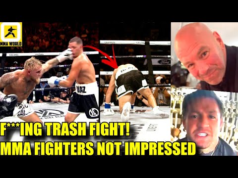 MMA Community reacts to Nate Diaz vs Jake Paul Boxing Fight, UFC Nashville results, McGregor,Perry