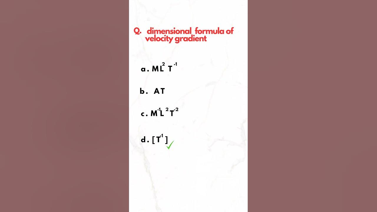 Dimensional Formula Of Velocity Gradient YouTube dimensional-formula-of-velocity-gradient-youtube