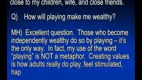 Mark Hamilton - Creating Values and Playing