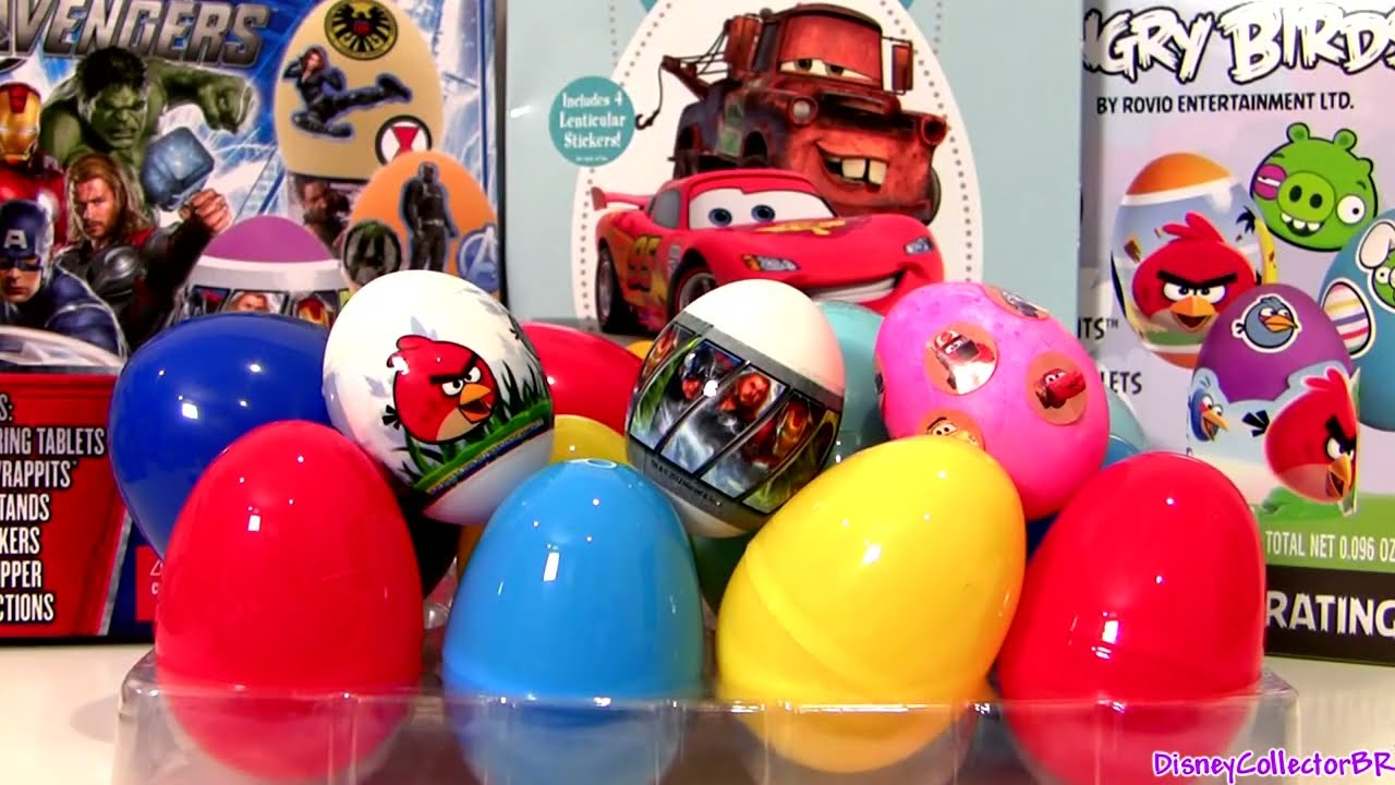 DIY Coloring Angry Birds Easter Egg with Disney Pixar Cars 2 Marvel The Avengers