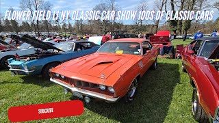 First car show of the seaon Flower Field St James Long Island NY 2024 100s of classic muscle cars!