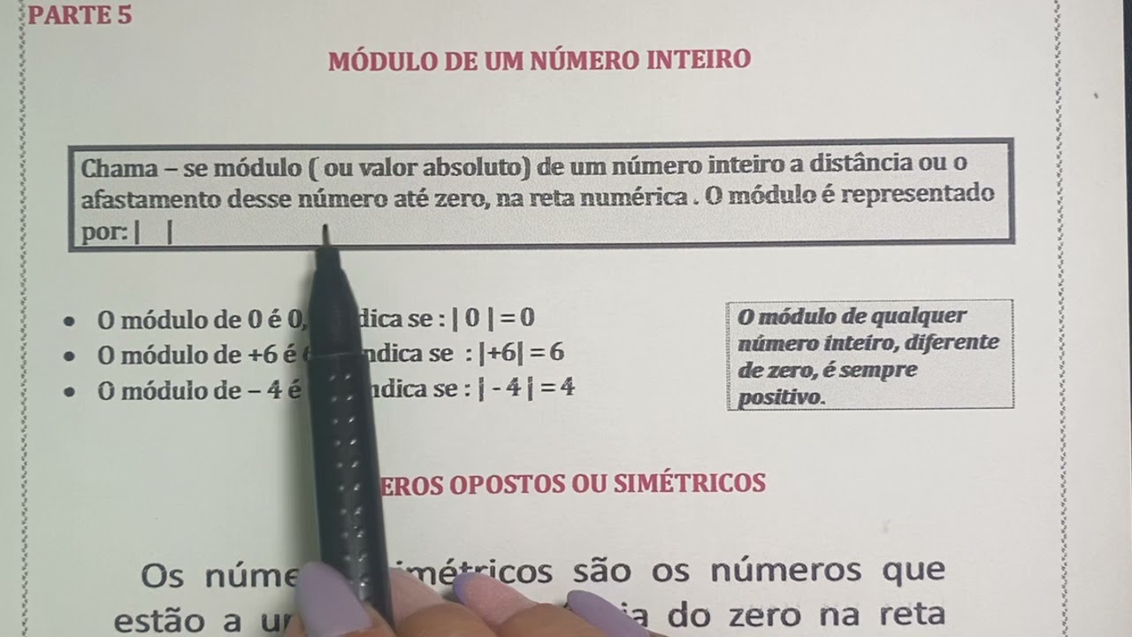 7º Ano - Módulo de um número inteiro e números opostos! - YouTube