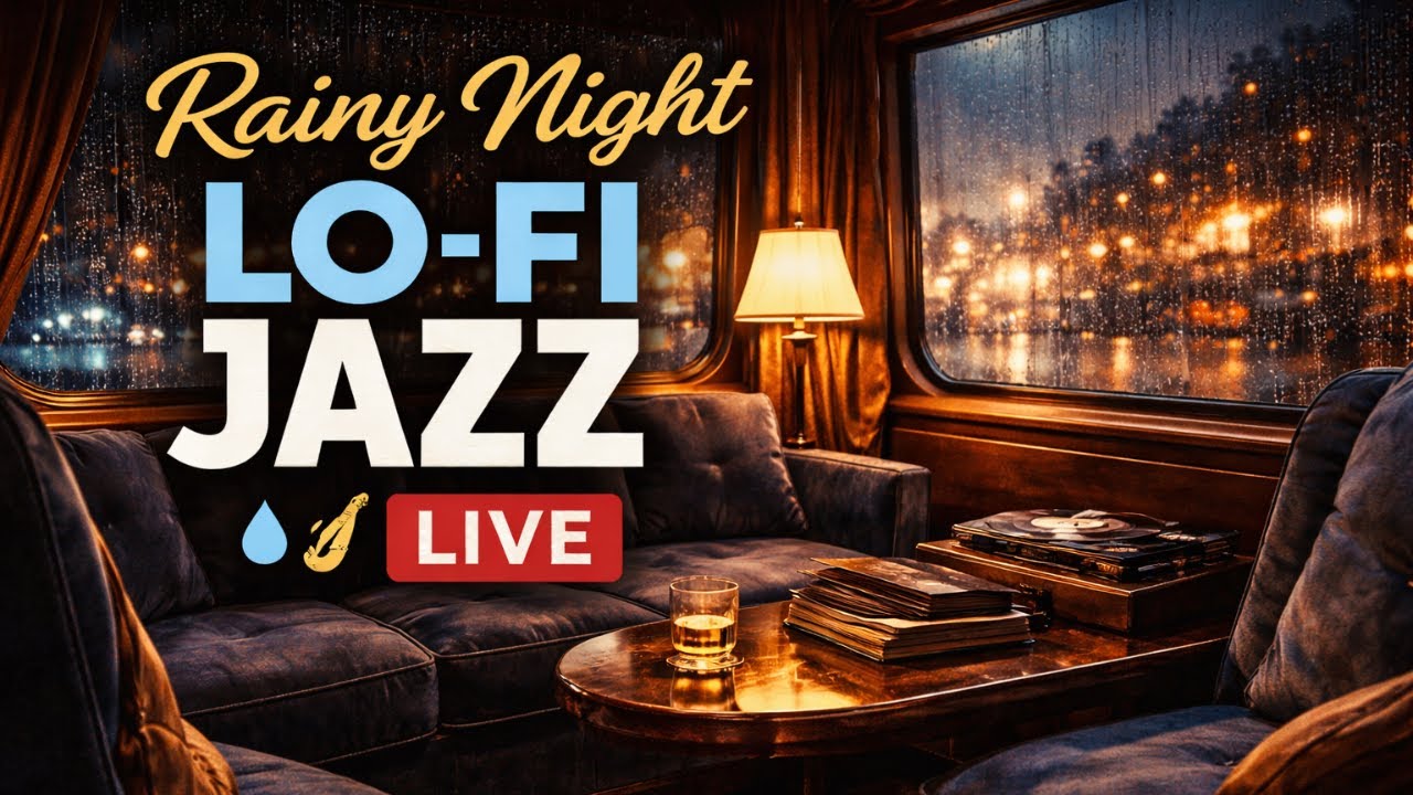 Rainy Night Lo-Fi Jazz 🌧️🎷 | Luxury Chill Vibes Live