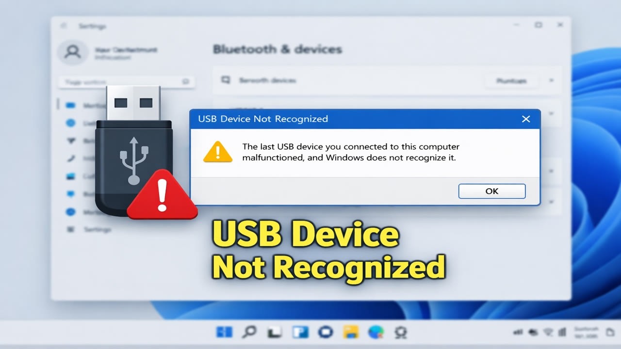 How To Fix USB Device Not Recognized In Windows 11 And 10 - YouTube