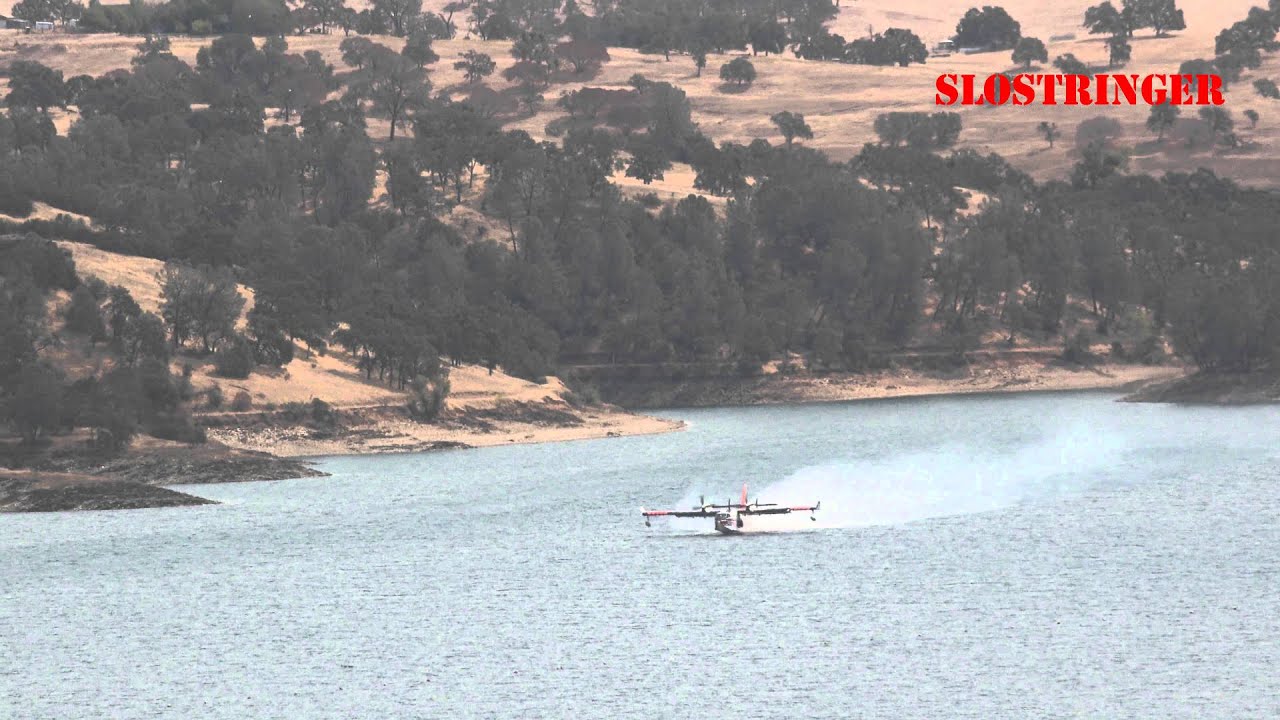 Butte Fire Super Scoopers Working Pardee Reservoir September 11, 2015
