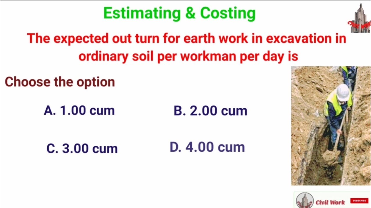 "Earthwork Excavation Productivity: Expected Outturn per Day"|"Excavation Output: Ordinary Soil work