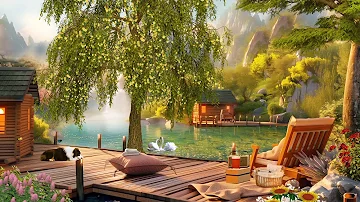 Summer Morning by the Romantic River | Calming Morning Bird Sounds & Piano Music, Nature Sounds