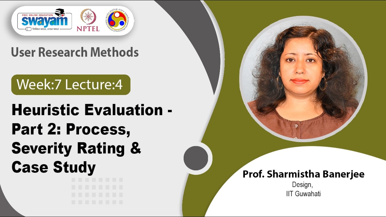 Lec 34: Heuristic Evaluation - Part 2: Process, Severity Rating & Case Study