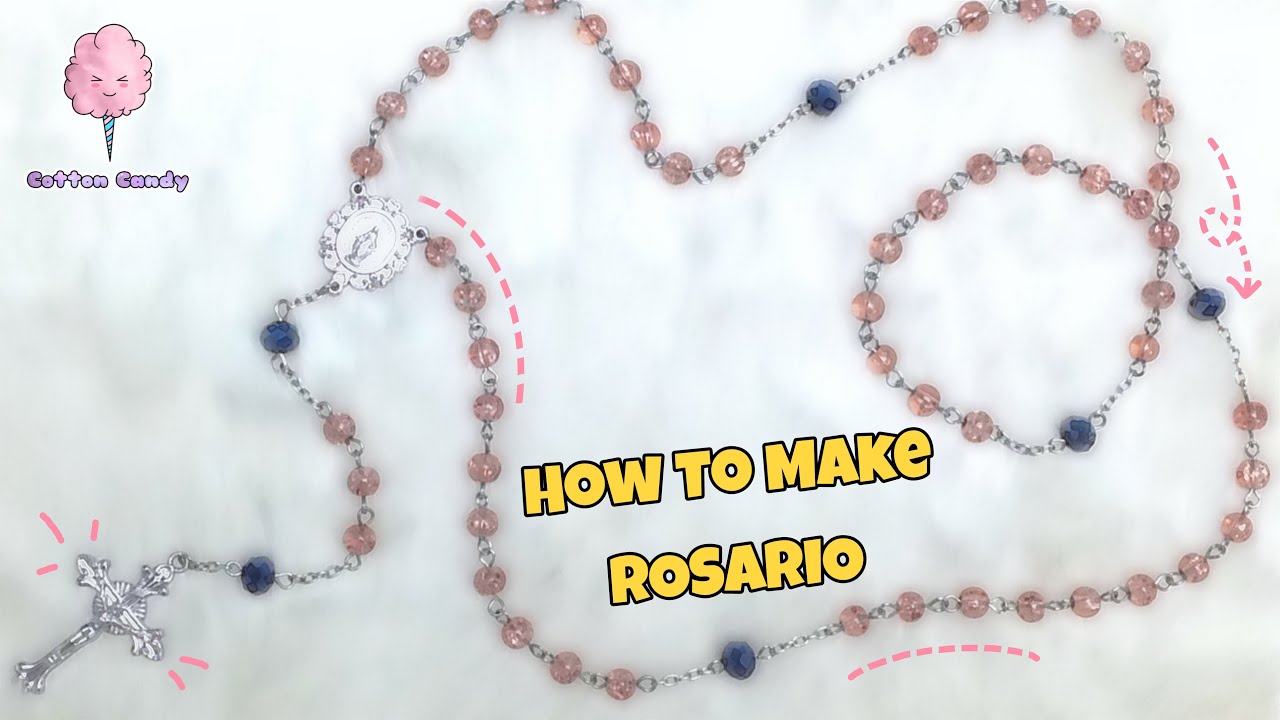 TUTORIAL NATAL | CARA MEMBUAT KALUNG ROSARIO | HOW TO MAKE PRAYER BEADS NECKLACE | Cotton Candy