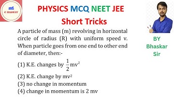 A particle of mass (m) revolving in horizontalcircle of radius (R) with uniform speed v.When particl