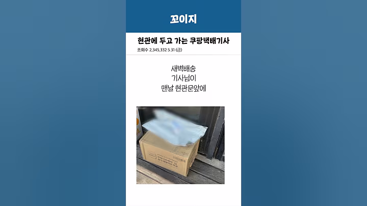 현관에 두고 가는 쿠팡택배기사 최후