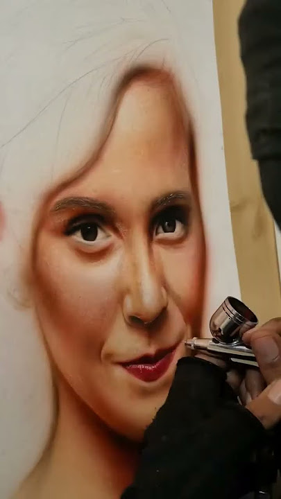 Airbrush portrait #art #airbrush #emmawatson #portraitdrawing #shorts
