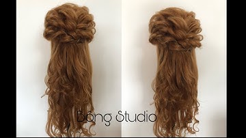 Hướng dẫn bới tóc cô dâu đơn giản (Bông studio) mẫu 75