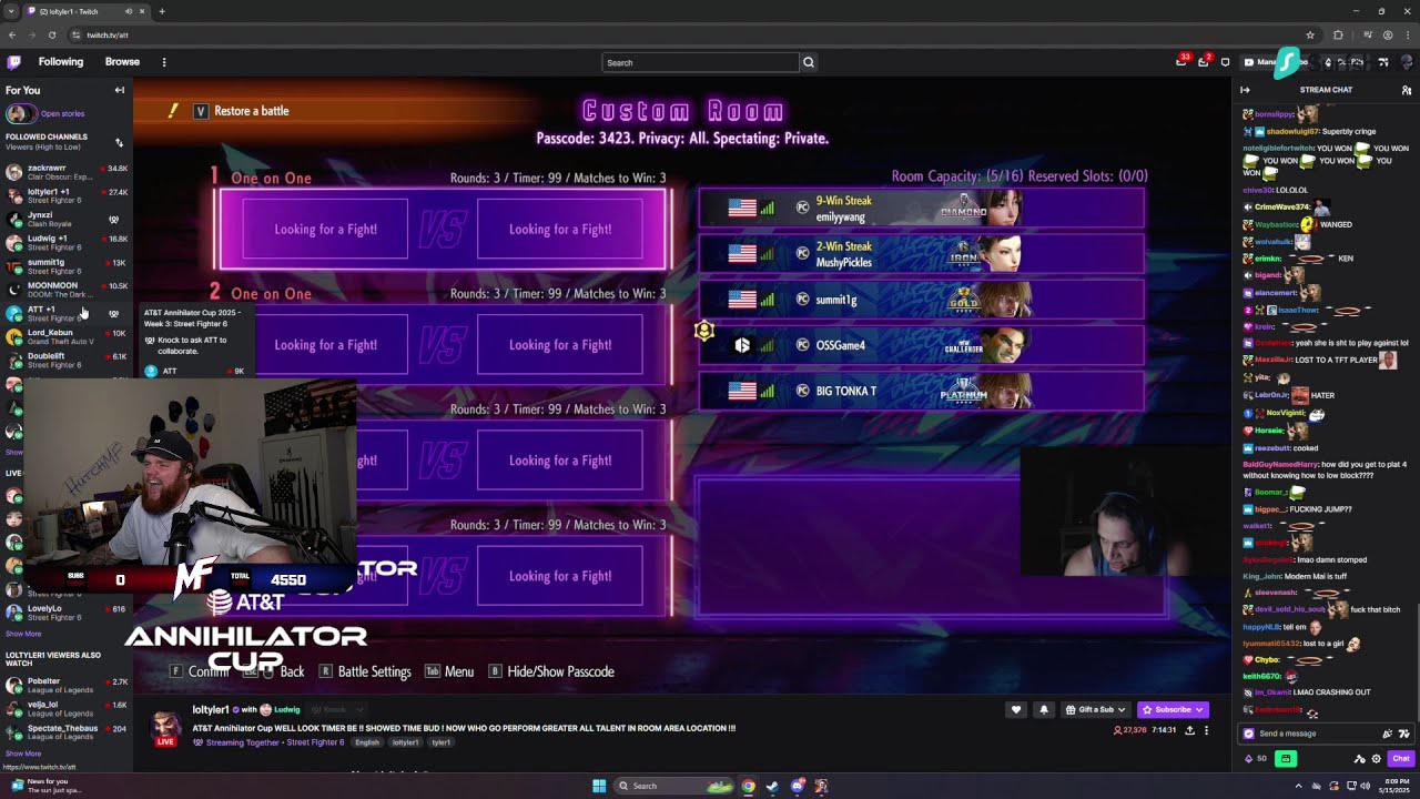 [5-15-25] HutchMF 2/2 - $250K AT&T Annihilator Cup Tournament - Week 3: Street Fighter 6