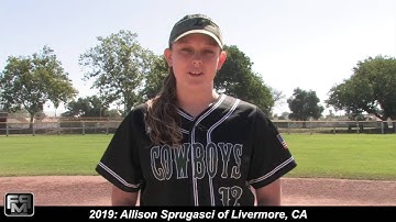 2019 Allison "Ally" Sprugasci First Base Softball Skills Video