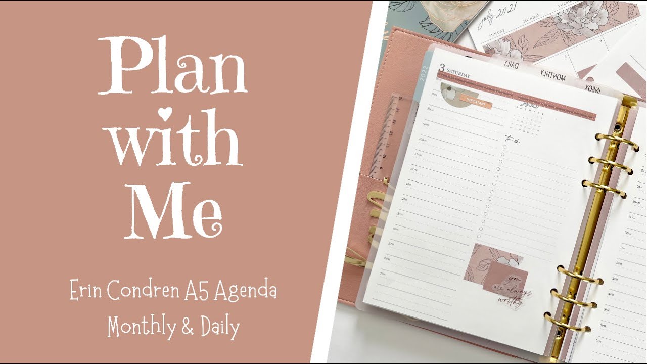 PLAN WITH ME Erin Condren A5 Agenda | Erin Condren Daily Duo Agenda ...