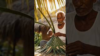 Hats made from coconut leaves | #CoconutCrafts #HandmadeBags #TraditionalArt #Sustainability #Viral