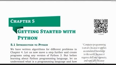 Chapter 5 Class 11 Computer Science/IP, "Getting started with Python" NCERT Book