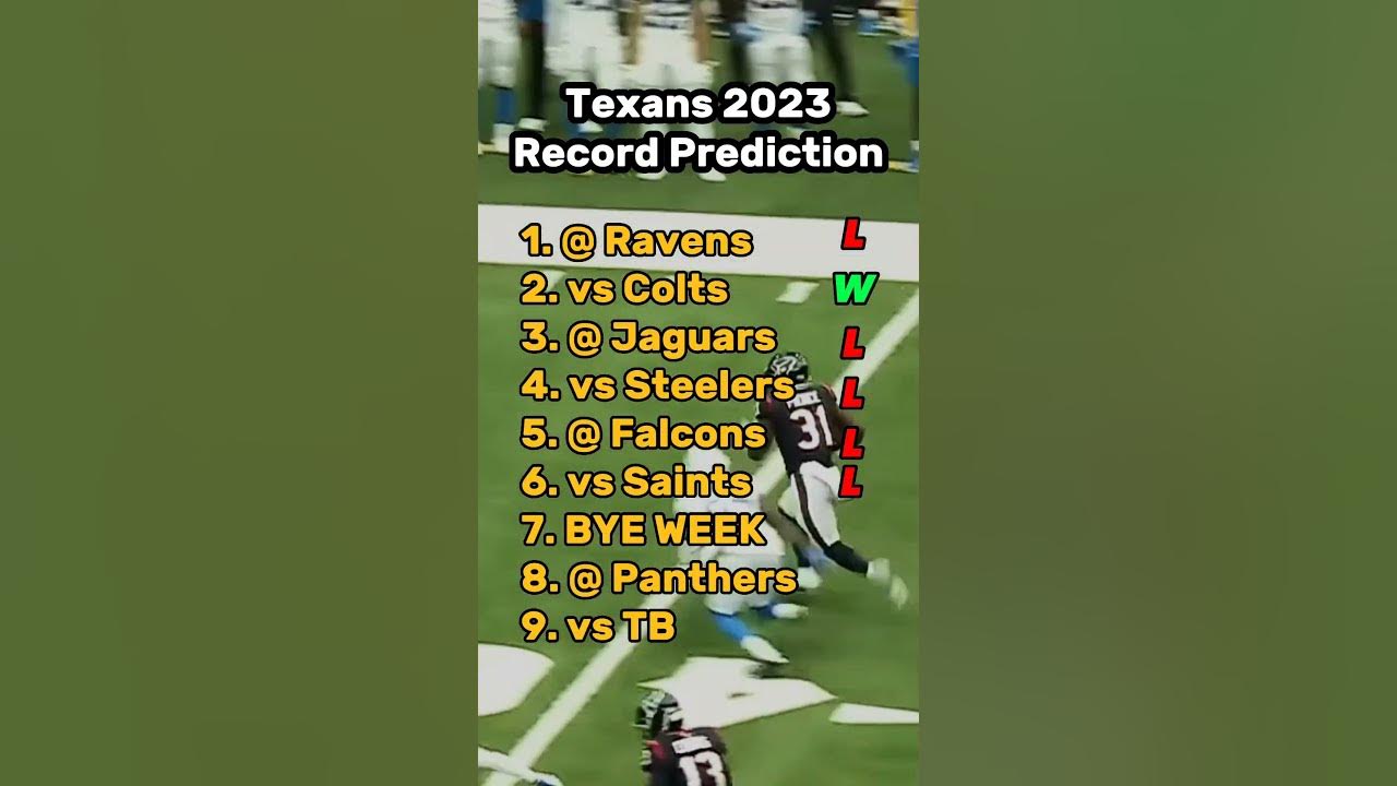 Houston Texans 2023 NFL Record Prediction shorts YouTube