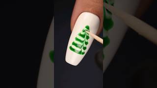 Simple Christmas Tree Nail Art #shorts #nails #nailart