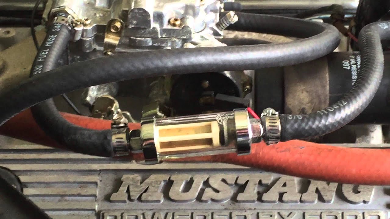 1968 Ford Mustang with Sputtering Fuel Filter - YouTube