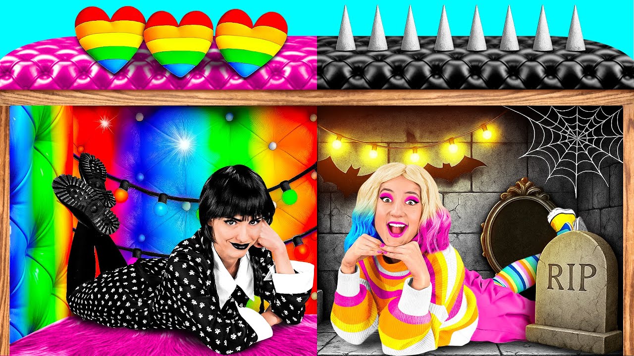 Секретные Домики под Кроватью с Уэнсдей Аддамс | Смешные Ситуации и Неудачи от PaRaRa Challenge