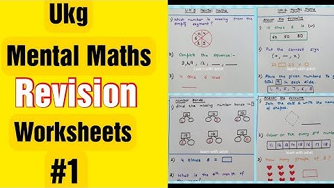 Ukg Mental Maths Revision Worksheets #1 #mentalmaths #ukglatestsyllabus