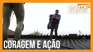 Coragem e resiliência: socorristas sem empenham para salvar animais em áreas alagadas no RS